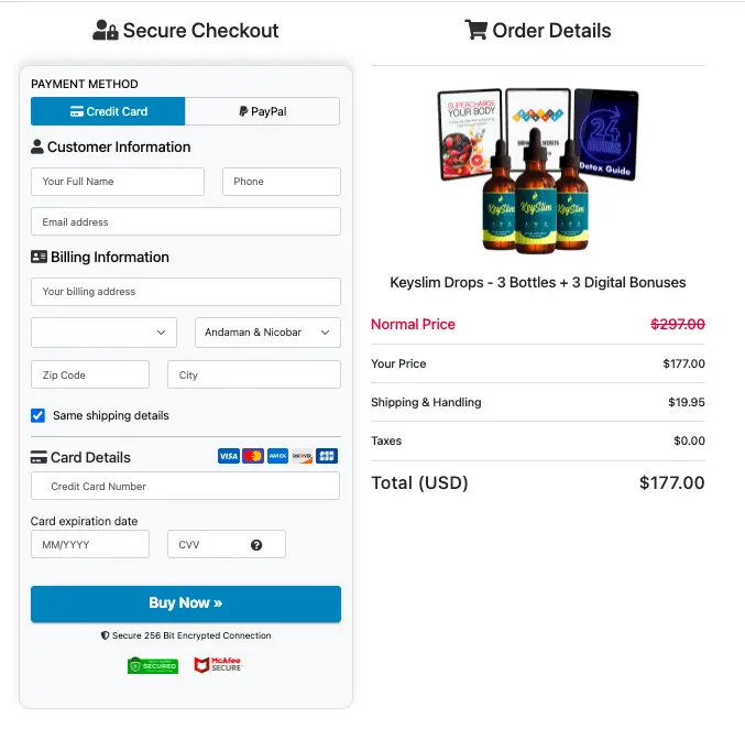 KeySlim Drops Checkout